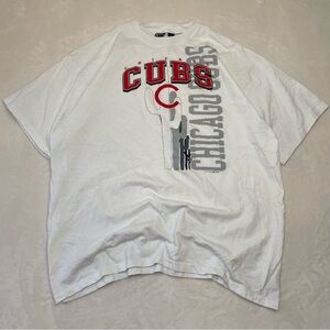 VTG Y2K 2004 Chicago Cubs Baseball Men's White Graphic T Shirt Sz XXL Team Merch